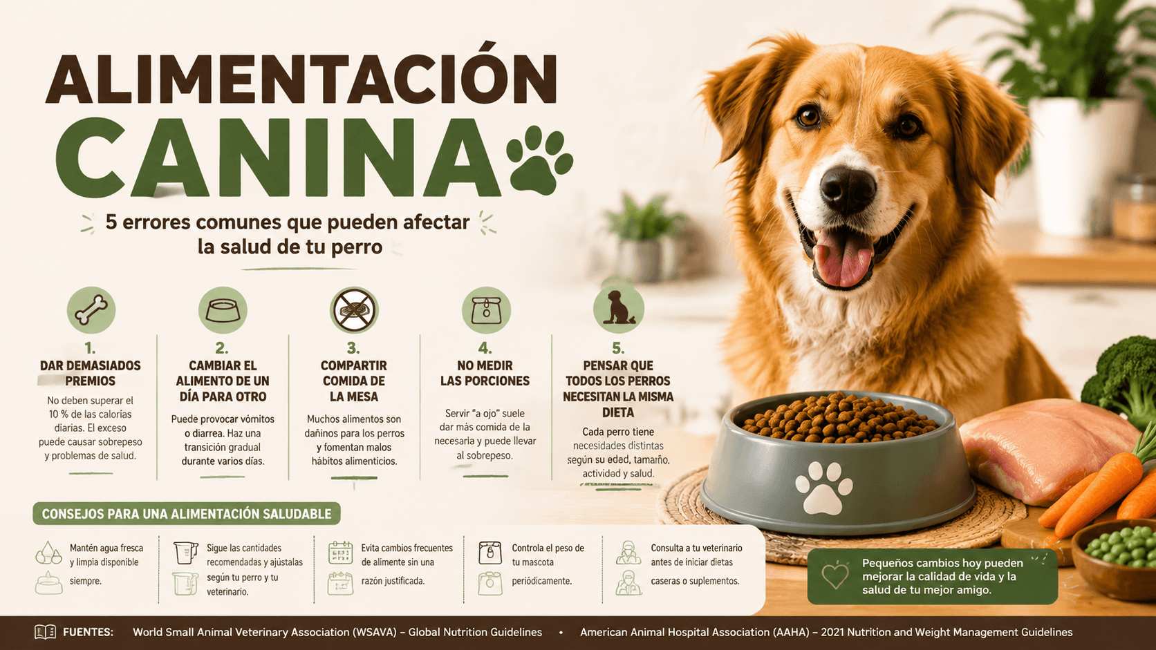 Alimentación canina: 5 errores comunes que pueden afectar la salud de tu perro